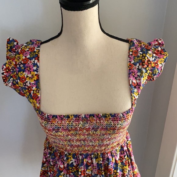 NWT UO Charlotte Smocked Ruffled Babydoll Top - Picture 3 of 10